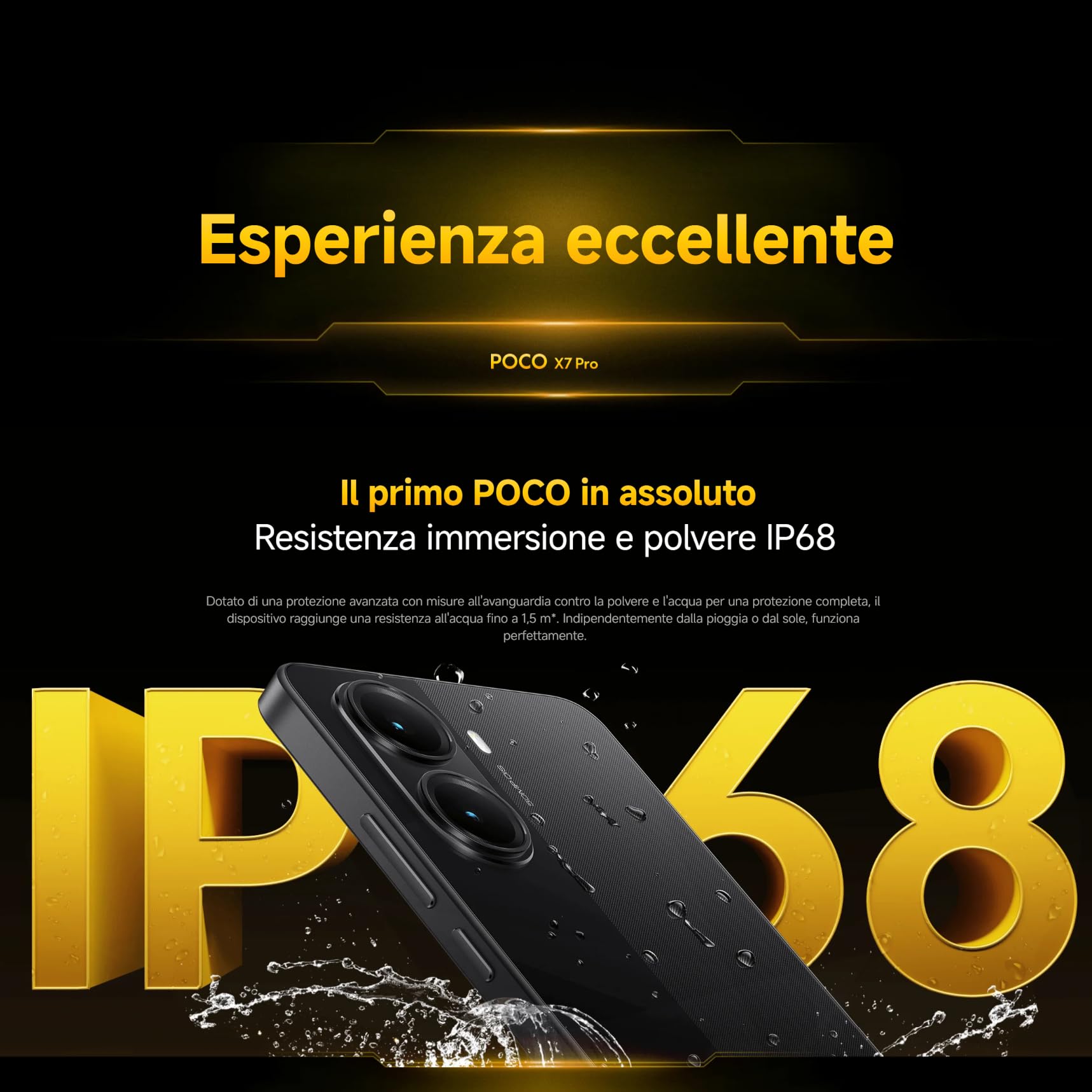 XIAOMI POCO X7 Pro (smartphone), 12+512GB, Nero, funzioni AI | 50MP camera principale con OIS, batteria da 6.000mAh (typ) con ricarica HyperCharge da 90W, IP68