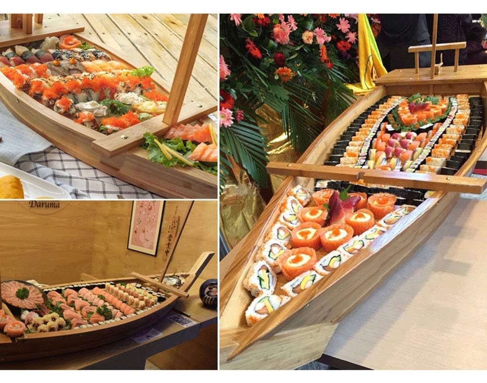 Assiette à Sushis En Bois Naturel, Grand Format 52 Cm, Imperméable