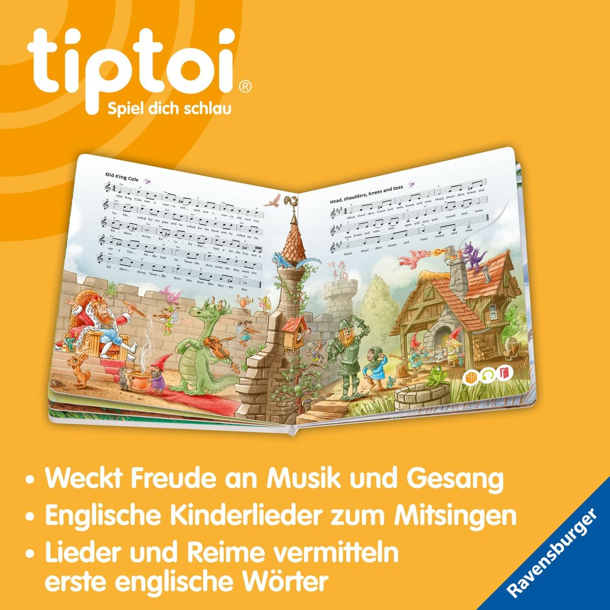 Ravensburger - Livre de musique interactif tiptoi® - Mes plus belles chansons de Noël - avec carte du monde pour enfants