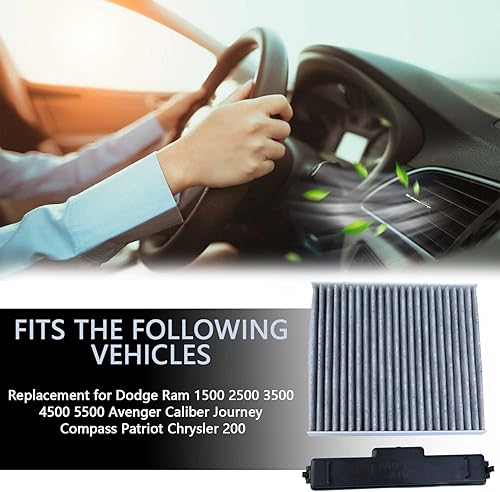 Miniatura 6 de 68406048AA Filtro de aire de cabina y puerta de acceso al filtro con carbón activado compatible con Dodge Ram 1500 2500 3500 4500 5500 Reemplazos #
