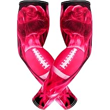 SNOWSTAR Sports Pink Ribbon Breast Cancer Awareness Arm Sleeve Compression Fit No Slip Football Flames