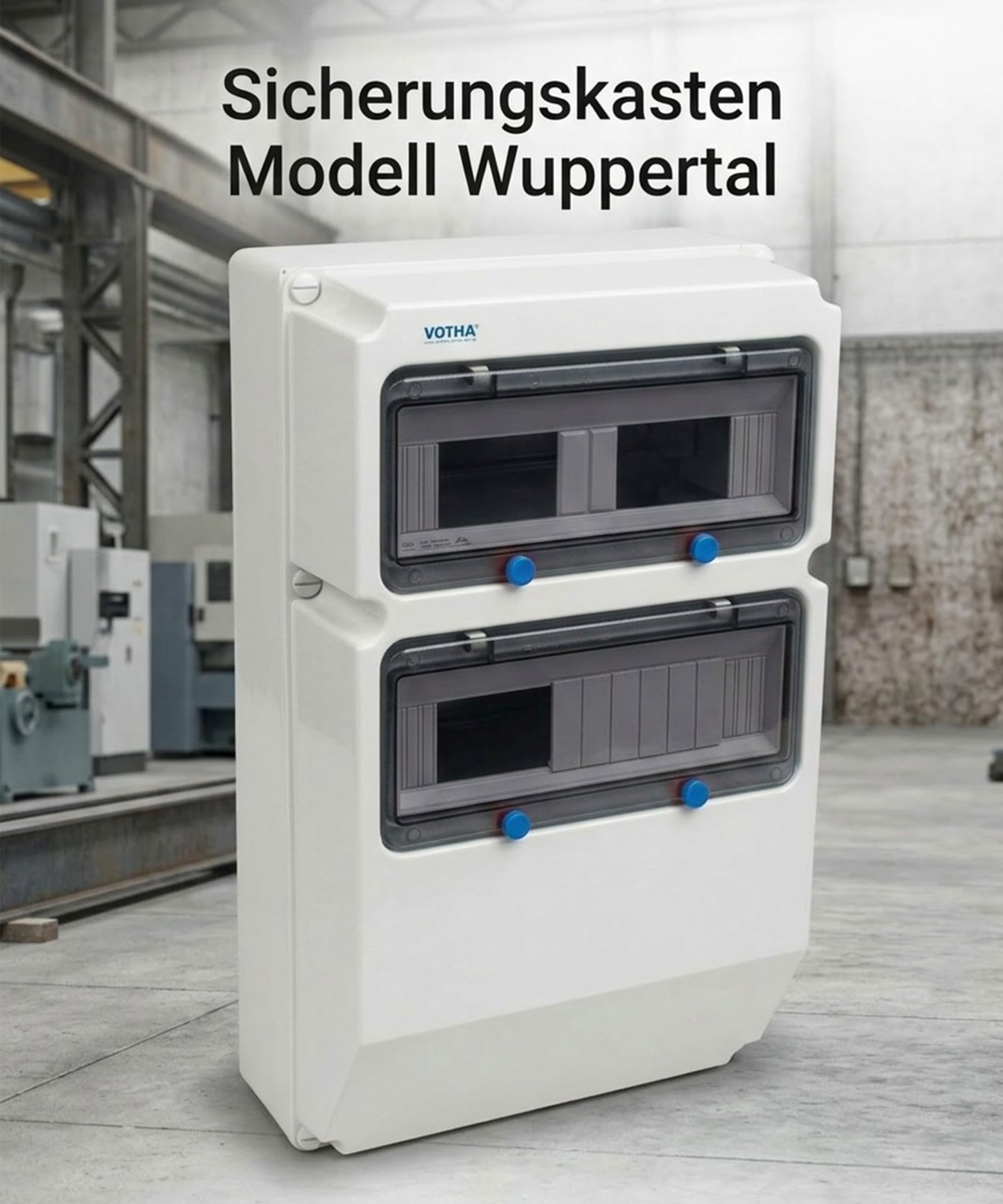 JÄGER VOTHA Wandverteiler Leergehäuse Wuppertal, Sicherungskasten IP67, schlagfestes IK08 ABS Gehäuse, 26 TE Verteilerkasten, transparente Abdeckung, Hutschienenmontage, Made in Germany