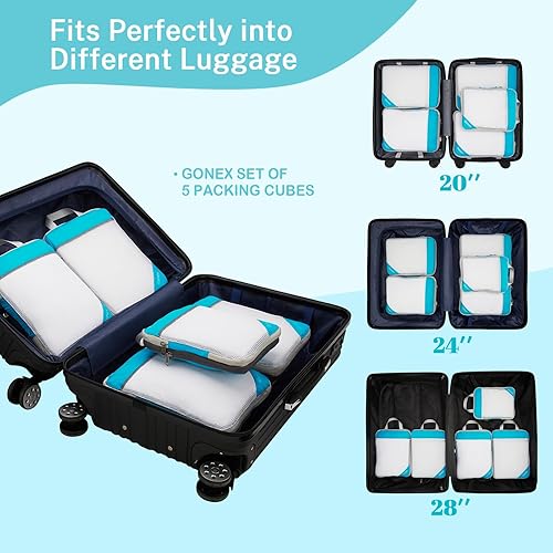 Miniatura 5 de Gonex cubos de compresión para embalaje, almacenamiento organizadores en cubo de malla extendible