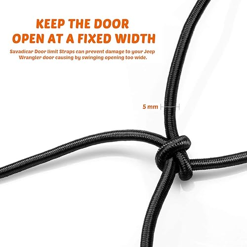 Miniatura 2 de Savadicar Correas de limitación de puerta, limitador de control de puerta oscilante para Jeep Wrangler YJ TJ JK JKU JL JLU y Gladiator JT 24