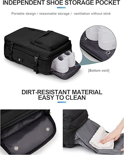 Miniatura 5 de VECAVE Mochila de viaje para mujer, mochila para laptop con compartimento para zapatos, S-gris., Backapck para portátil