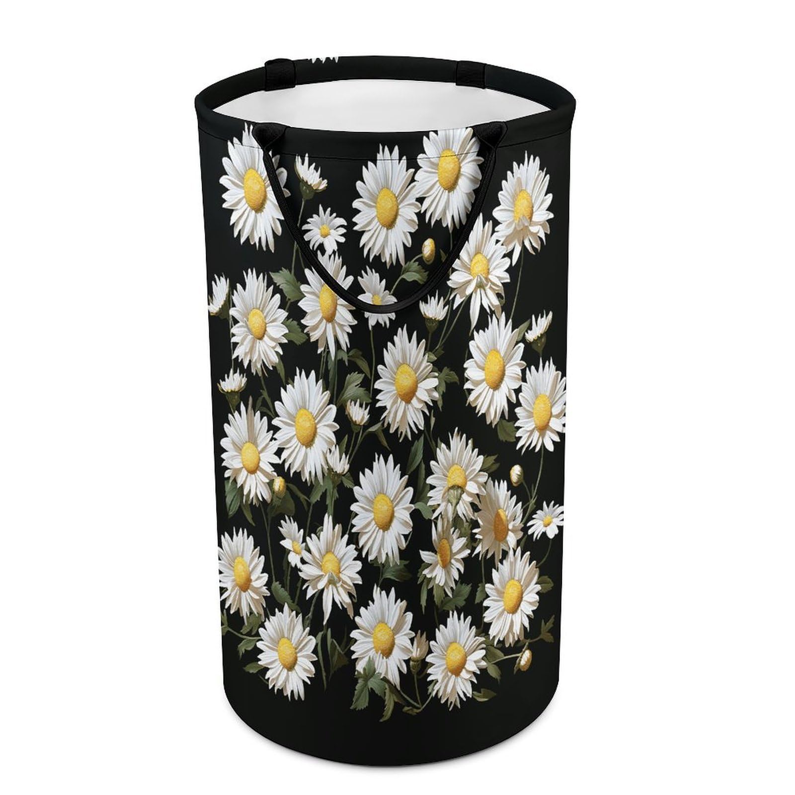 Daisy Laundry Basket Large Foldable Laundry Hamper with Handles Freestanding Collapsible Clothes Basket Waterproof Portable Dirty Clothes Hamper for Bathroom 86L
