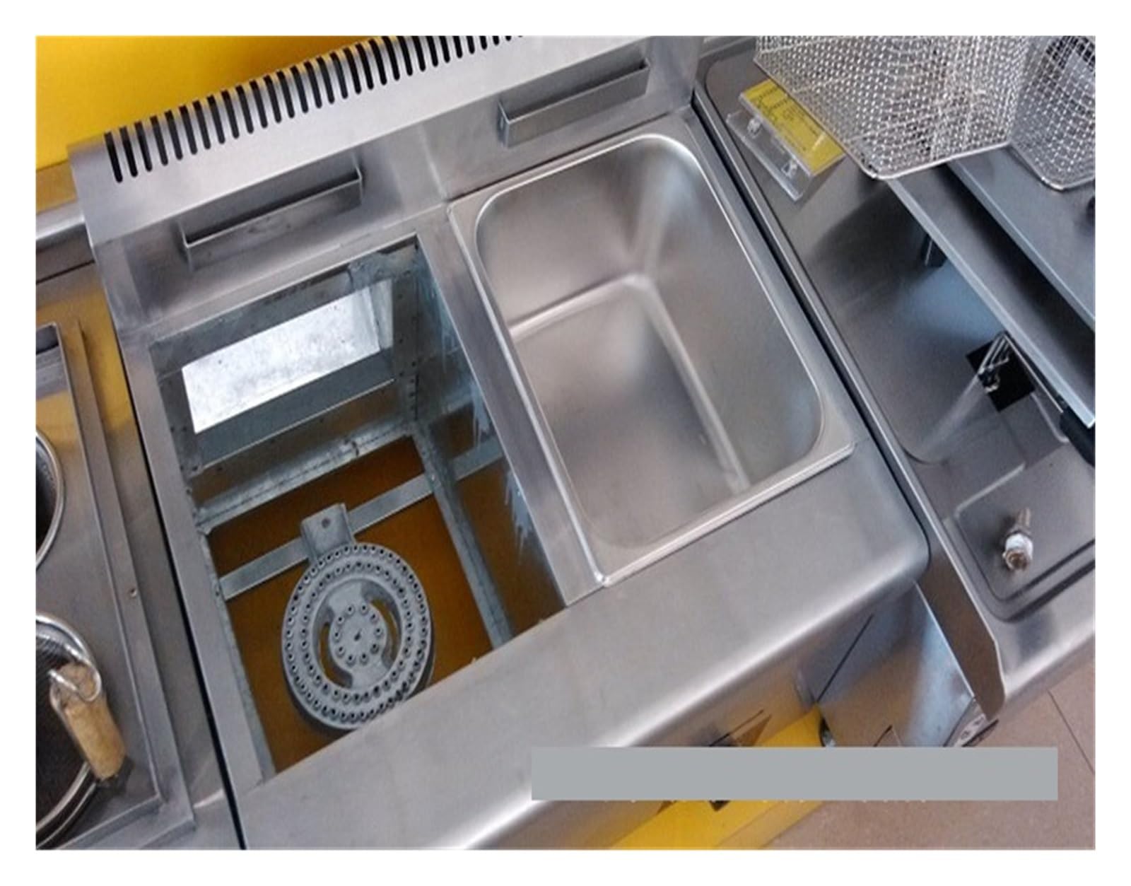 Freidora eléctrica papas fritas freidora de gas doble cilindro comercial acero inoxidable escritorio fácil limpiar Cocina Fácilmente Una Gran Variedad Alimentos(GF 71 single cylinder)