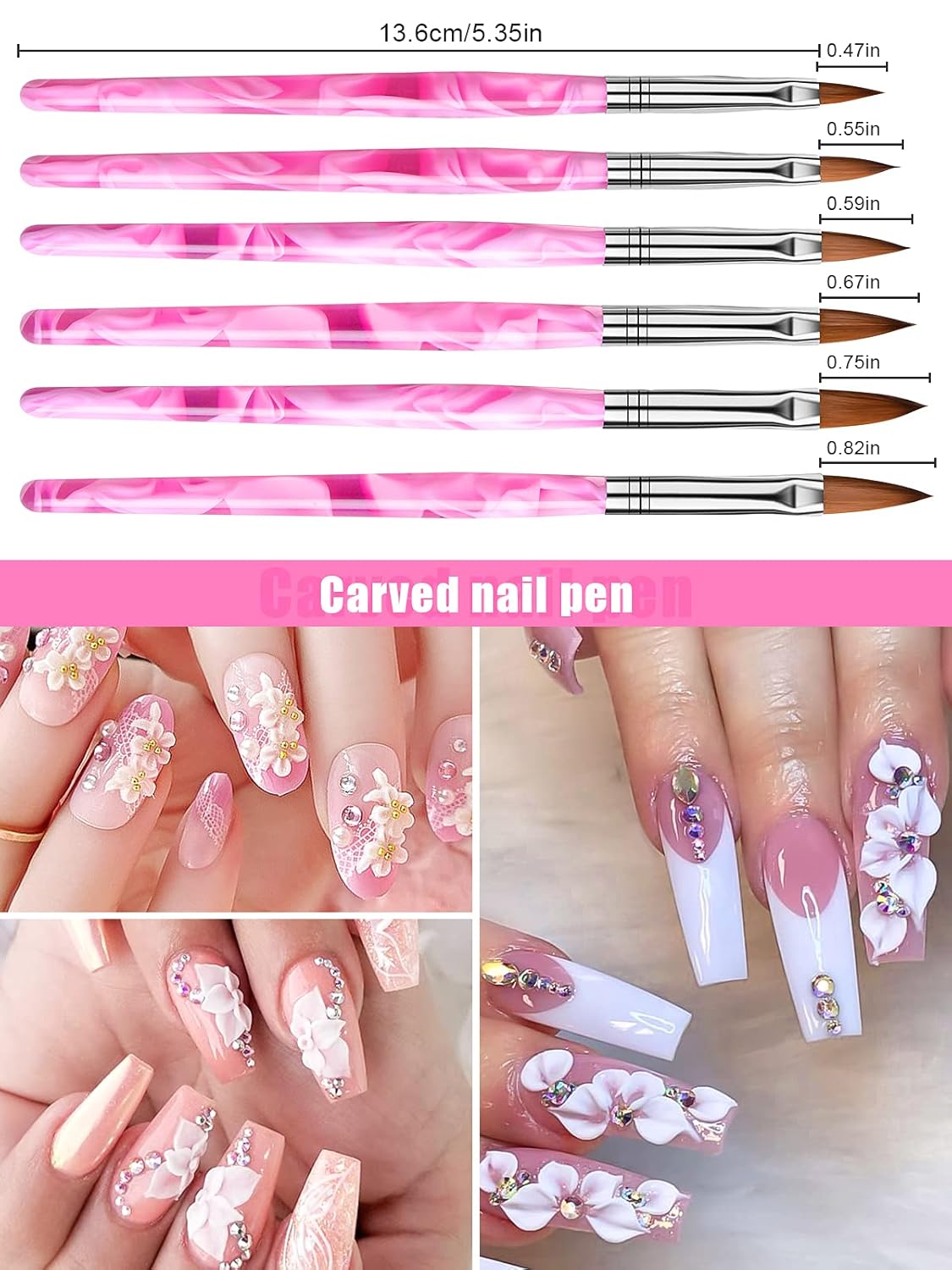 19Pcs Nail Art Brushes Set: 2 Dappen Dish with Lid