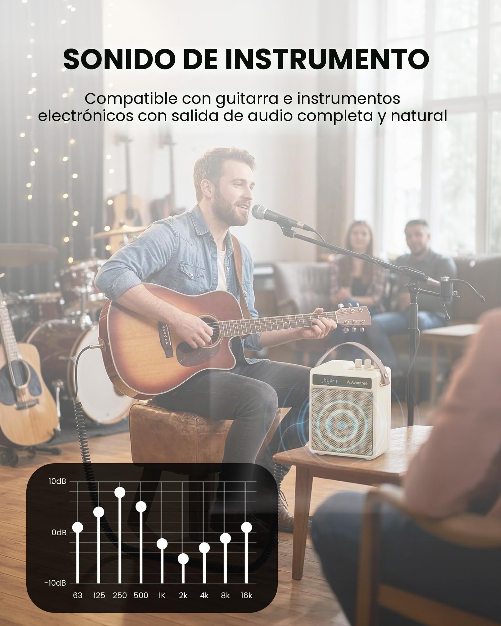 Avantree VoxAmp Duo - Amplificador de Voz Inalámbrico Portátil, Micrófono Dual Y Altavoz Set para Clases, Pequeños Eventos & Fiestas, 30W Voz Clara & Sonido Rico, 14H Batería