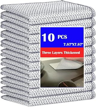 10 Pcs Upgrade 3-Layer Dish Cloth, Non-Scratch Steel, Premium Scrubbing Multipurpose Wire Dishwashing Rag for Wet and Dry, Kitchen Cleaning,Scrubs Dishes, Sinks Cleans,Home Essentials