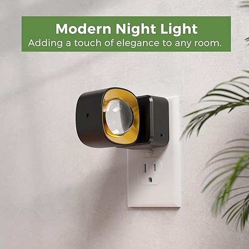 Miniatura 6 de L LOHAS LED Proyector de luz nocturna, luces nocturnas enchufables a la pared, sensor de atardecer a amanecer, luz nocturna giratoria de 180 para