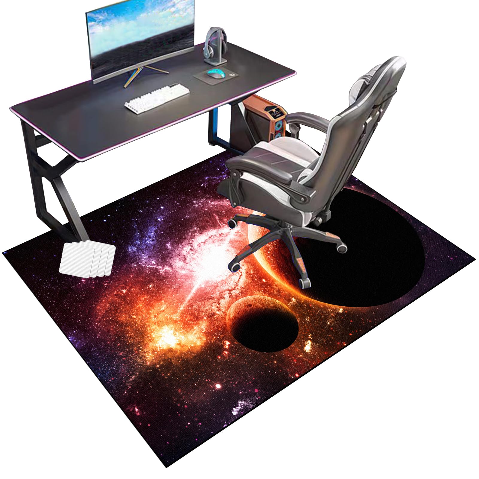 RxueSug Floor Protector Mat for Office Home Computer Gaming Chair Mat Carpet Protector Chair Mat Large Office Chair Mat for Hard Floor Non-slip Desk Chair Mat for Carpet Floors 140 x 180 cm