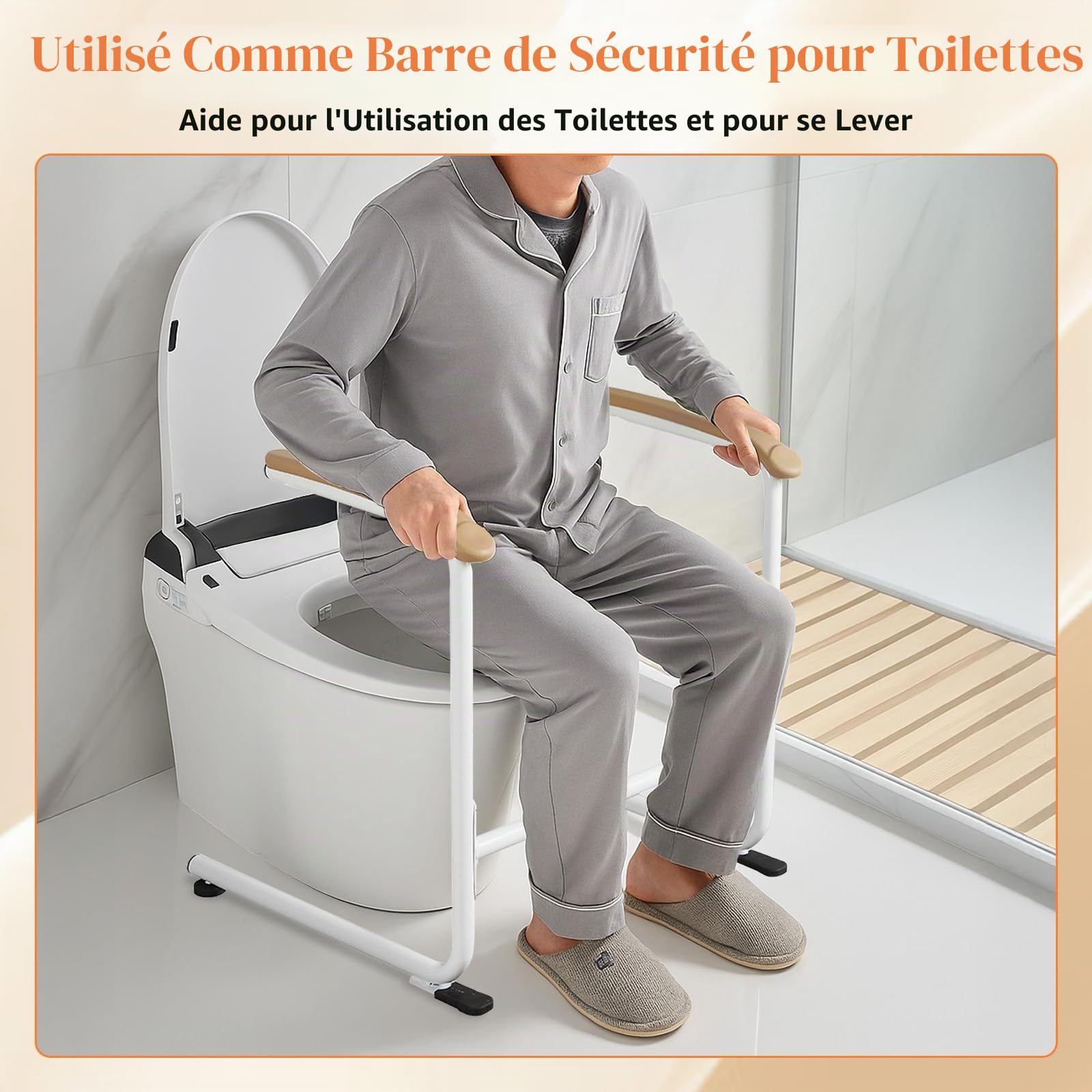 Canapé pour personnes âgées – Aide à la chaise avec poignée rembourrée, design robuste avec fonction antidérapante pour se lever en toute sécurité et plus de mobilité pour les patients, les