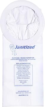 فلاتر الفراغ Janitized مصممة لتناسب معظم التجارية 10 qt. حقائب الظهر ، 10 / حزمة