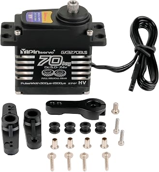 Rcmakl 70KG High Torque,GX3270BLS Digital RC Servo, 180/270/360 Degree Metal Gear, IP68 Brushless Motor, Black 270 Degree