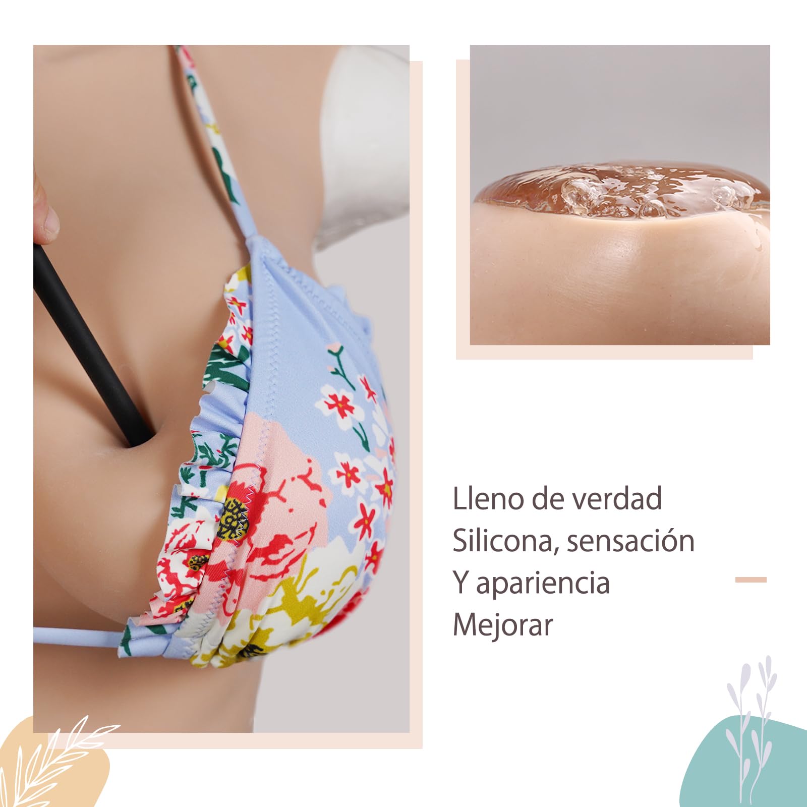 CYOMI Pechos de Silicona Pecho de Formas Travestis Tetasde Silicona Realistas Diseño de Cuello Alto Hasta la Mitad del Cuerpo Aplicable a Crossdresser Drag Queen Cosplay Mastectomía C-G Copas