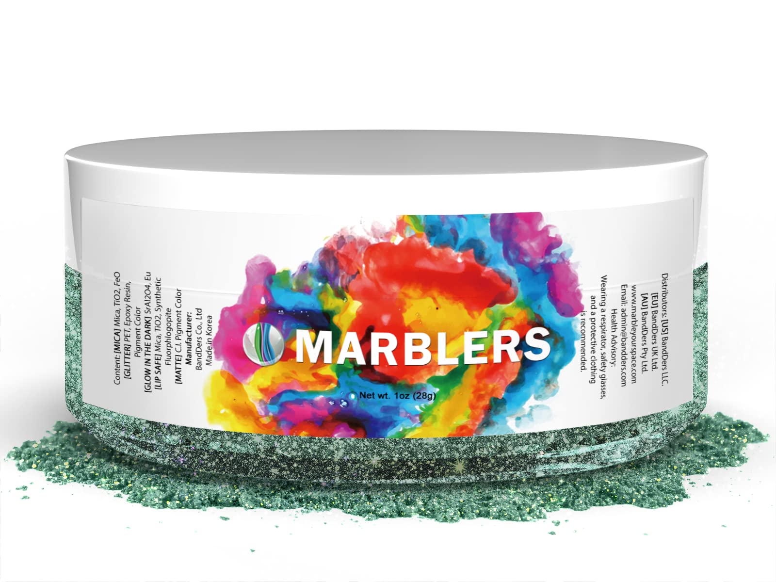 MARBLERSGreen Mica Powder [Kohi Pearl] 1oz (28g) | Cosmetic Grade | Epoxy Resin Pigment | Dye | Non-Toxic, Vegan, Cruelty-Free | Lip Gloss, Nails, Body Butter | Bath Bomb, Candle & Soap Making