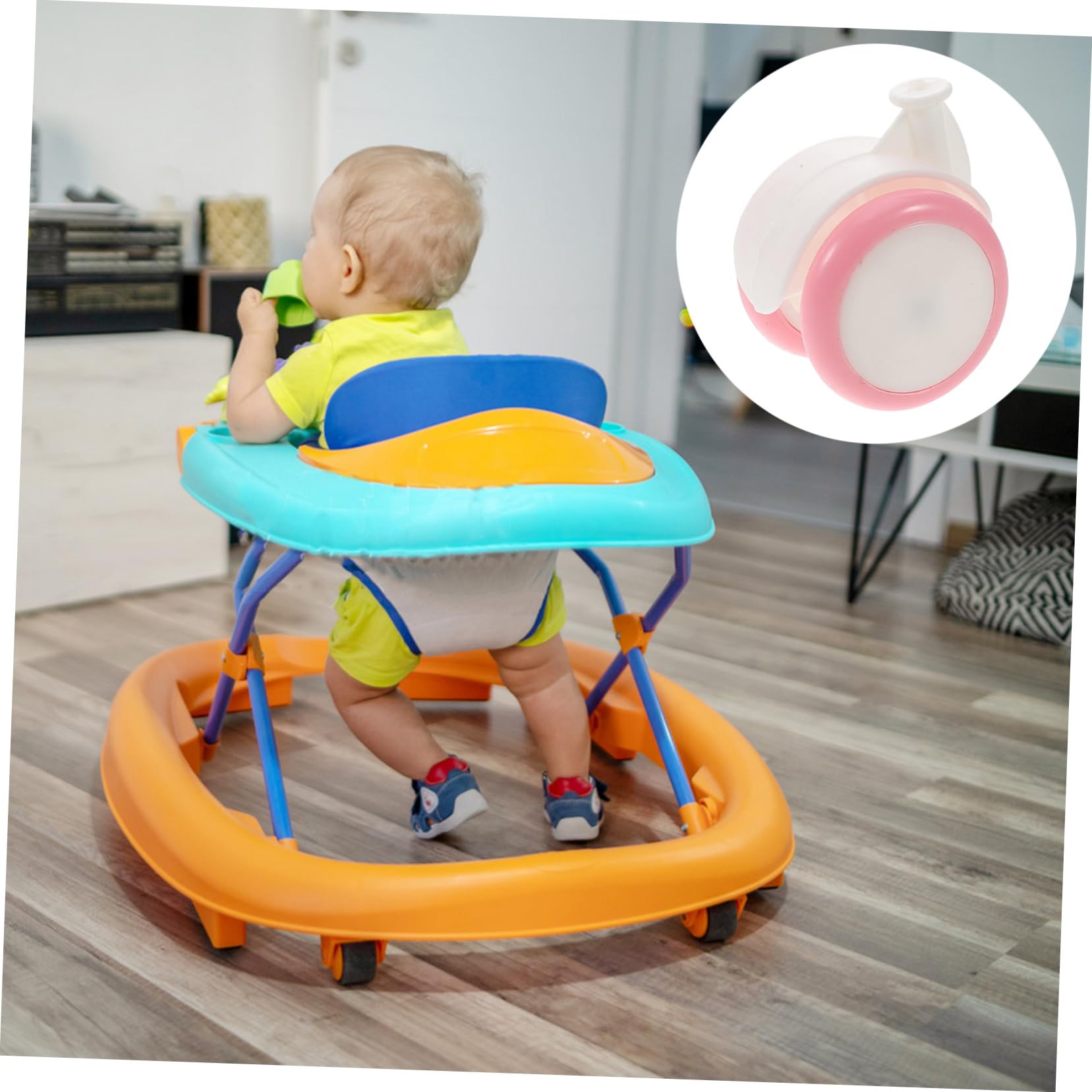 4pezzi Ruote Per Deambulatori Ruote e Gomma Per Compatibili Passeggini Facili Installare e Resistenti