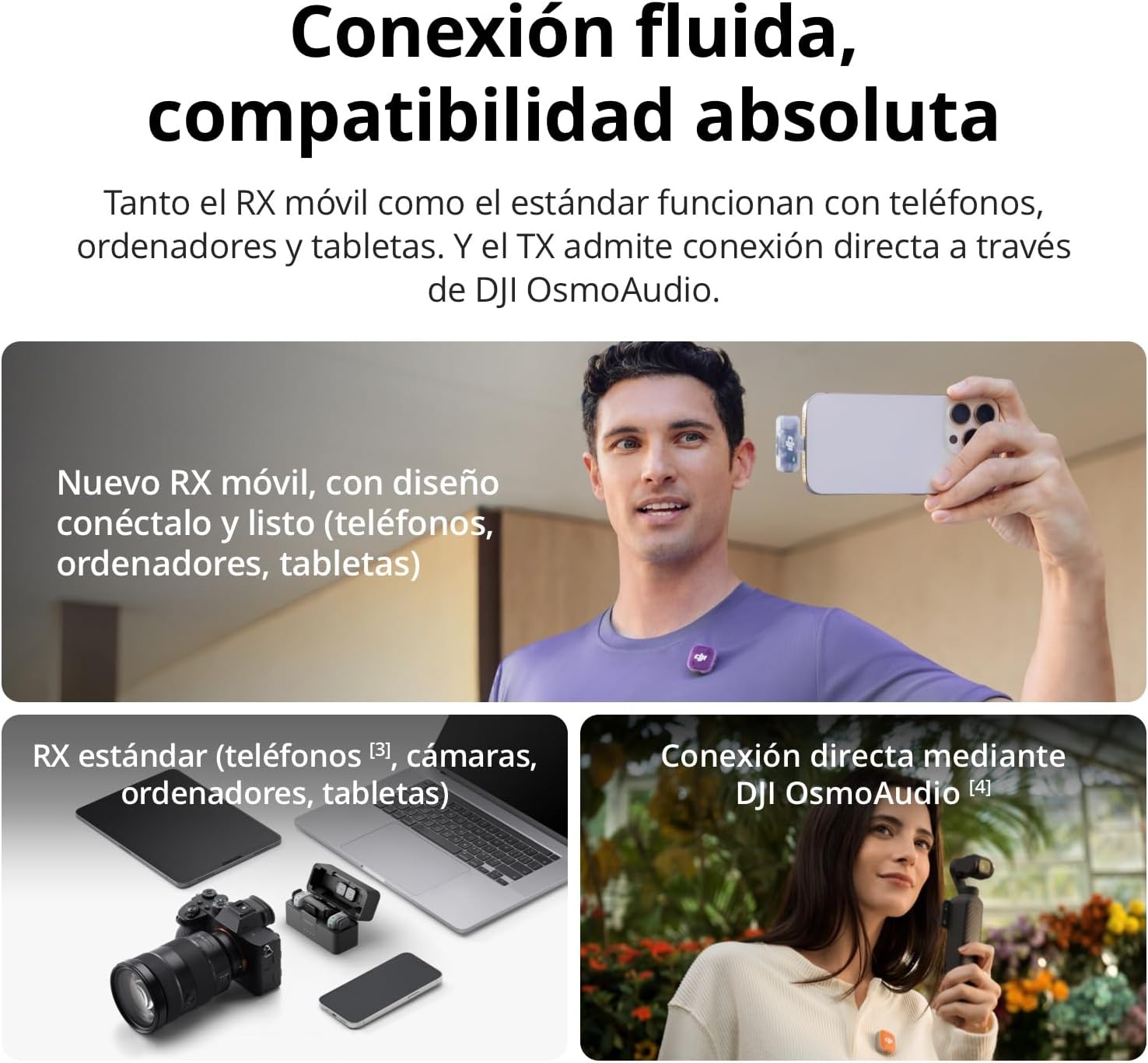 Transmisor dji Mic Mini 2, micrófono inalámbrico Mini para móvil, Ultraligero, 8 h de Tiempo de Funcionamiento, Ahorro de energía, cancelación de Ruido, Vlogs, Streaming 4