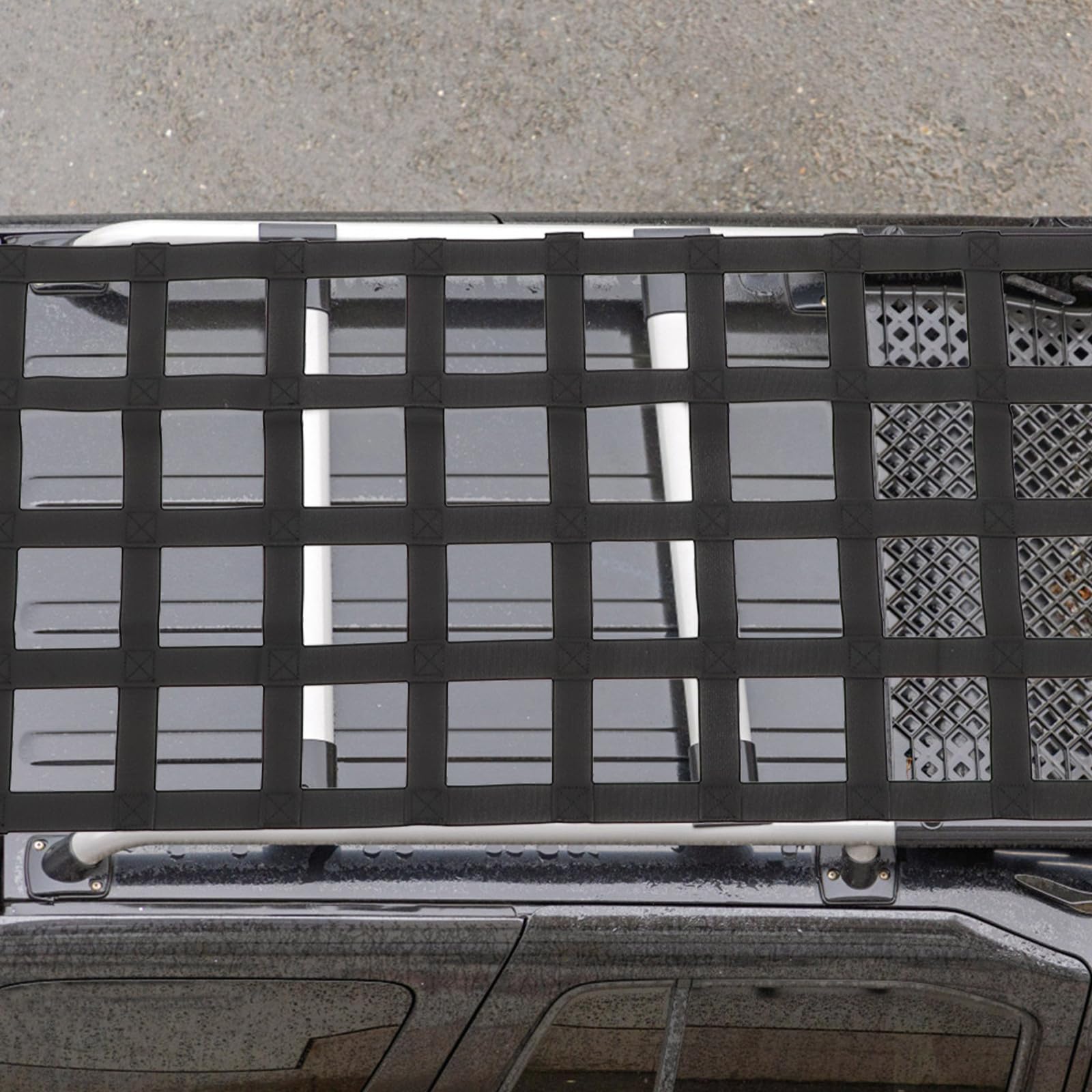 Healvian Rete Portaoggetti per Auto e Camion Elastica in Nylon 8 Tasche, Rete da Carico per Bagagliaio e Portapacchi, Fissaggio Rapido per SUV e Veicoli Commerciali