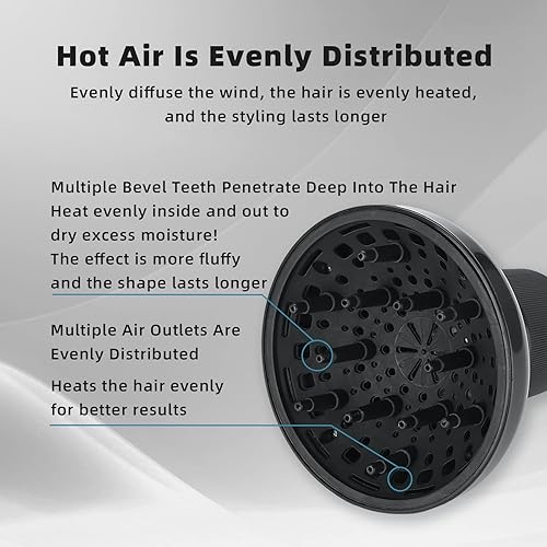 Miniatura 5 de Difusor de secador de pelo, accesorio difusor de pelo, accesorio profesional para secador de pelo, cubierta difusora, herramienta rizada, accesorio
