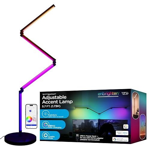 Enbrighten Vibe RGBWIC Smart Foldable Floor Lamp with Music Sync