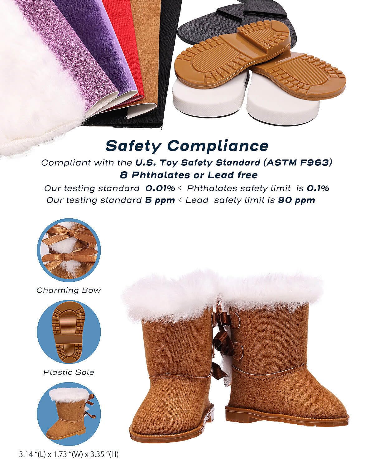 Zapatos de muñeca de 18 pulgadas - 7 pares con caja de regalo 8