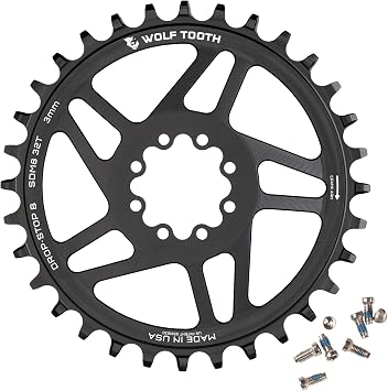 Wolf Tooth Components 8-Bolt Direct Mount Ring 3mm Offset 28T Black