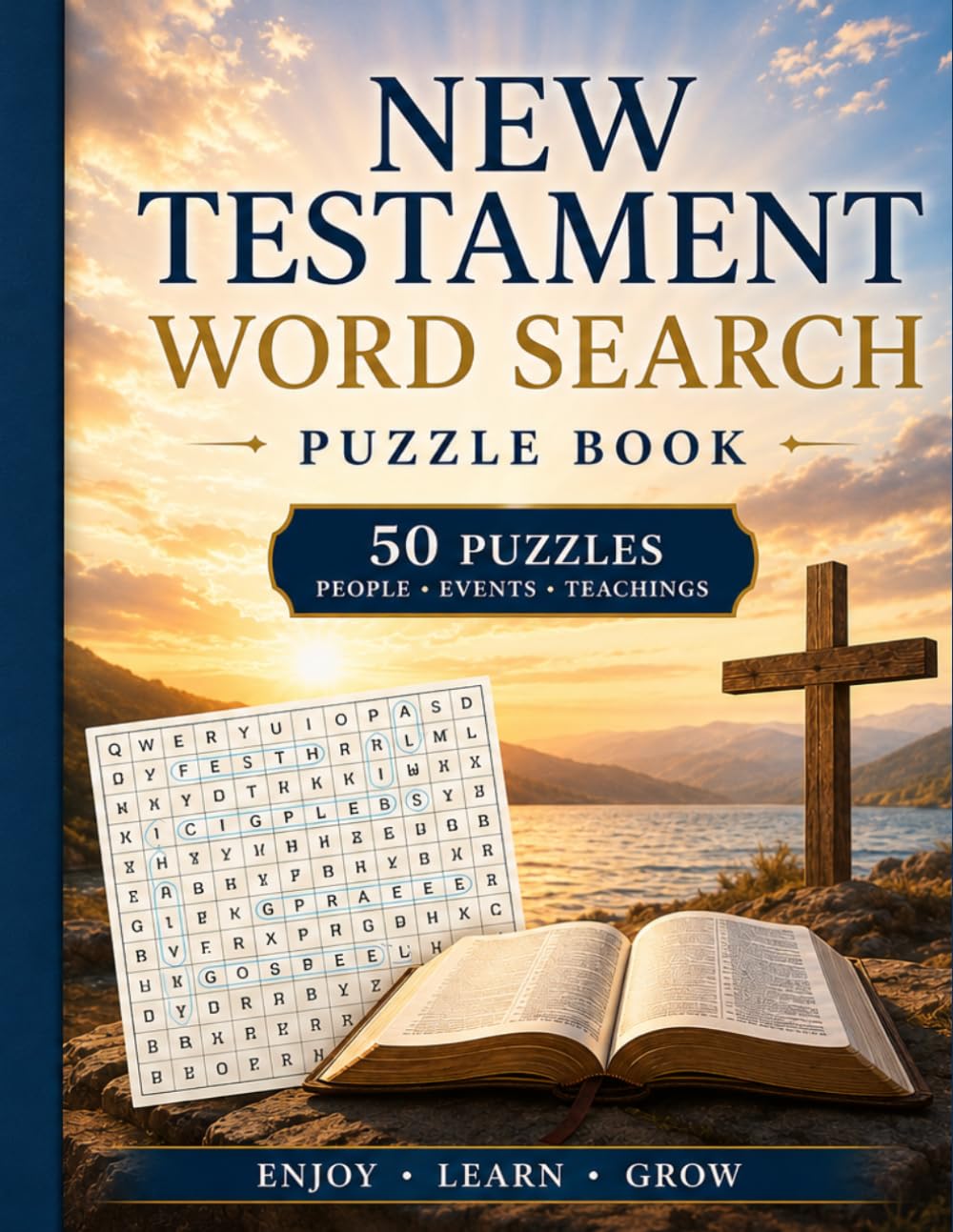 New Testament Word Search Large Print: 50 Inspirational Bible Word Search Puzzles Featuring Jesus, His Teachings, Miracles, and the Early Church for ... Seniors (Christian Word Search Collection)