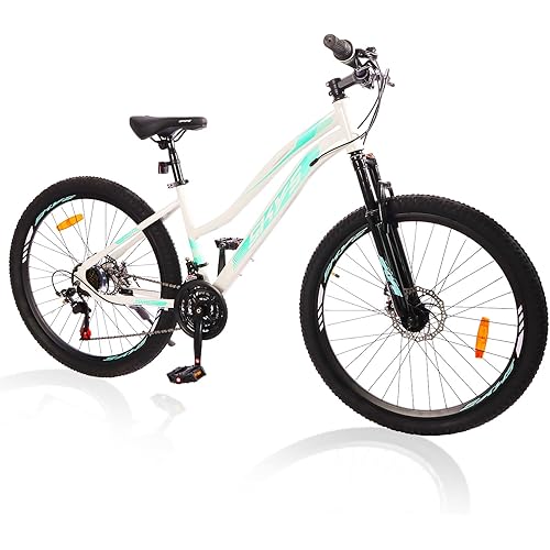 Mountain Bike for Women&Teen Girls, 24/26 Inch, 21-Speed Twist Shifting, Disc Brakes, Adult MTB Bicycle with Suspension Fork, Easy Assembly, Ideal for Adventurers