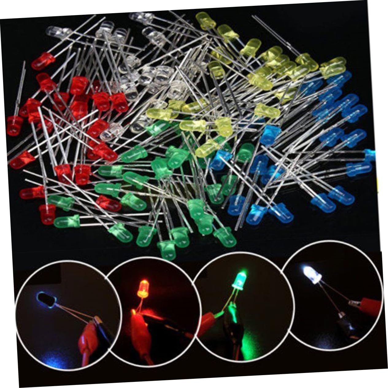 DOITOOL 200 Pcs Led Diodes Kit 3mm 5mm Assorted Colors Light Emitting Diode for Projects