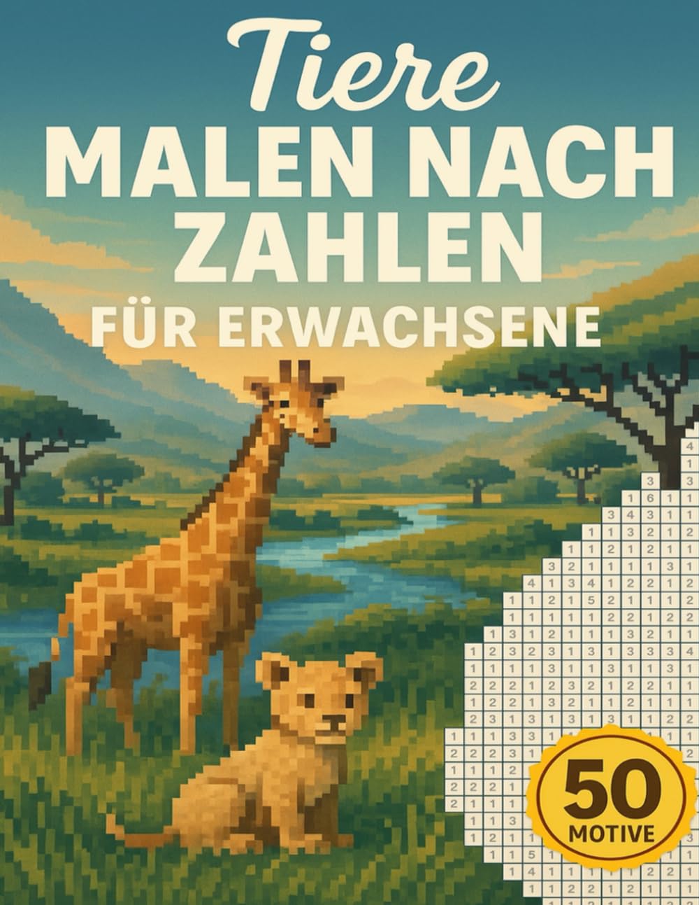 Malen Nach Zahlen Für Erwachsene Tiere: 50 Motive in geheimen Pixelmosaiken mit liebevollen Szenen, die sich Kästchen um Kästchen enthüllen und ... Farbspaß und entspannende Auszeiten schenken.