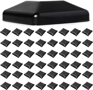 TonGass (48-Pack, Black) True I.D. 6"x6" Wood Fence Post Caps - Wooden Fence Post Cover Deck Post Cap - Durable Plastic Water-Proof and UV-Proof - Protect Wooden Fence Poles from Cracking and Rotting