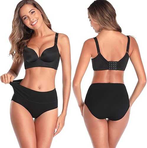 Miniatura 2 de Annenmy Ropa interior de algodón para mujer, de cintura alta, suave, elástica, transpirable, para mujer