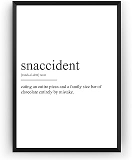 Magic Posters Snaccident Definition Print V2 - Kitchen Dictionary Food Decor Poster Wall Art Diet Quote Typography Home - Frame Not Included