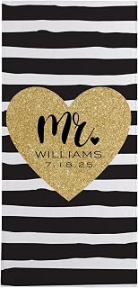 Let's Make Memories Personalized Beach Towel - for Couples - Newlyweds - Honeymoon - Destination Wedding - Custom Message - Standard Size - Just Married - Mr.