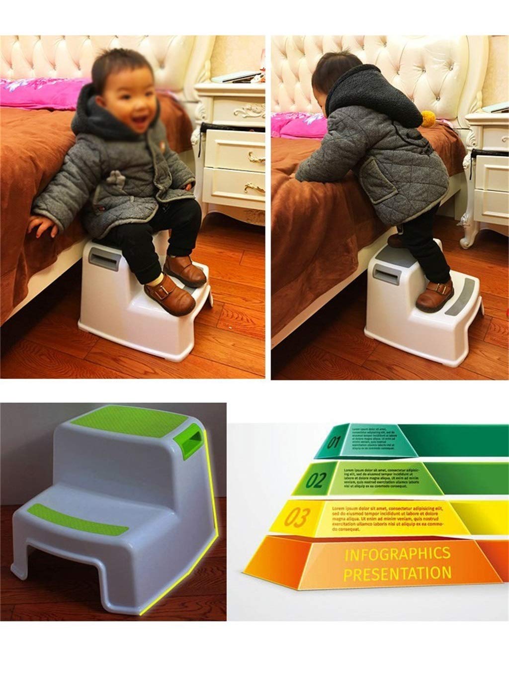 Polsterhocker, Double Level Schuhbank Wechseln Sofa Schritt Fußbank Anti-Rutsch Hockender Toilettenhocker Zum Bad Wohnzimmer (Farbe : Blau, Größe : Toilet Stool+Water Guide)