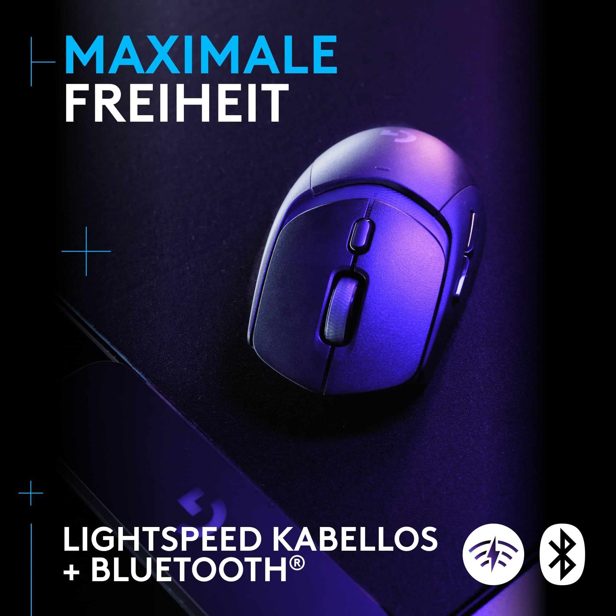 Logitech G G309 LIGHTSPEED kabellose Gaming-Maus | Leicht, LIGHTFORCE-Hybridschalter, HERO 25K-Sensor, >300h Akku (AA), 6 programmierbare Tasten, PC/Mac - Schwarz