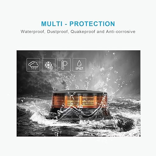 Miniatura 4 de Agrieyes Kit de luces estroboscópicas de emergencia, luces de advertencia de seguridad de 4.2 pulgadas, magnéticas y recargables, luces LED verdes