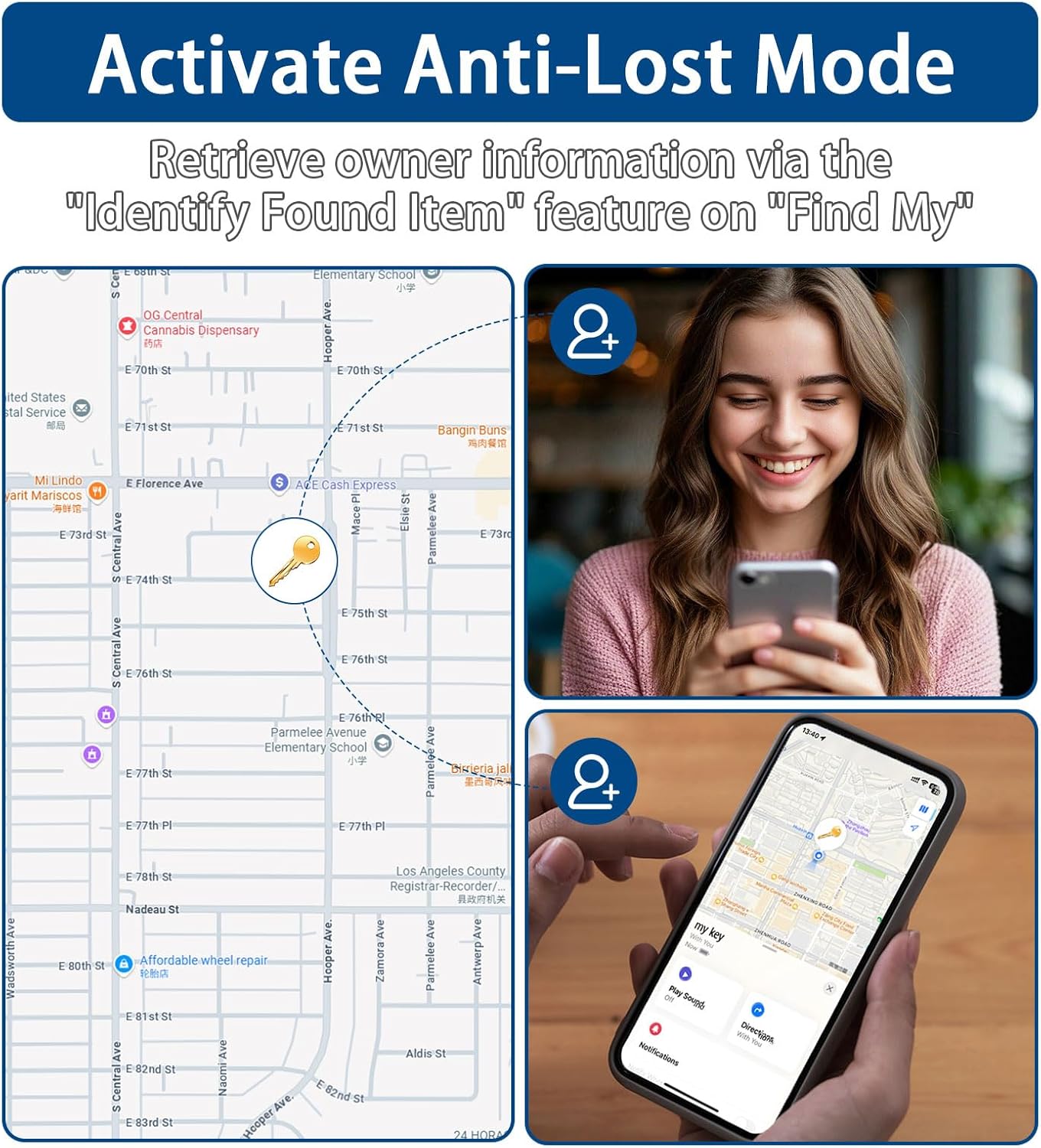 4 Pack Find My Tracker (iOS only), [Apple MFi Certified] Bluetooth Tracker for Apple Find My, Smart Tracker Tag Item Finder for Keys, Backpack, Wallet,Luggag,Pet
