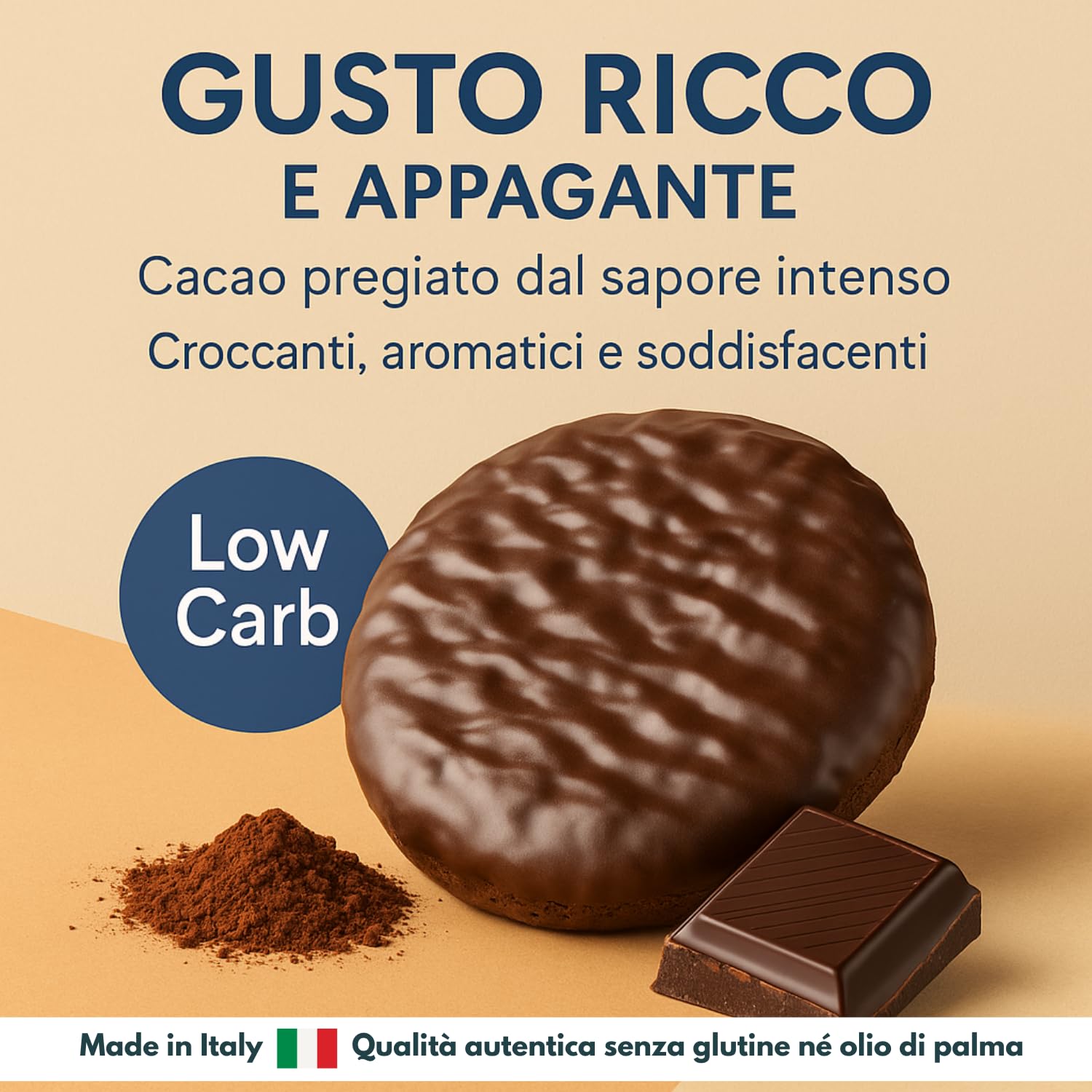 DIMAGREAT 27 Biscotti Proteici Gusto Cacao e Cioccolato Fondente, Made in Italy - Ricchi di Proteine e Poveri di Carboidrati, Forte Dimagrante - Dieta Chetogenica e Senza Glutine