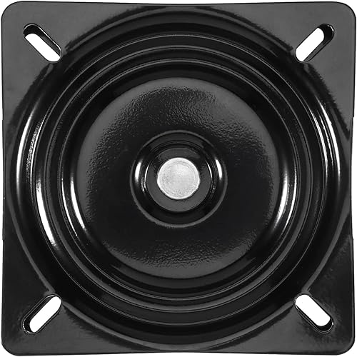 Miniatura 4 de MANCHAP 2 piezas de placa giratoria negra de 8 pulgadas, reemplazo de taburete de barra con rodamientos de bolas resistente, soporte de base de