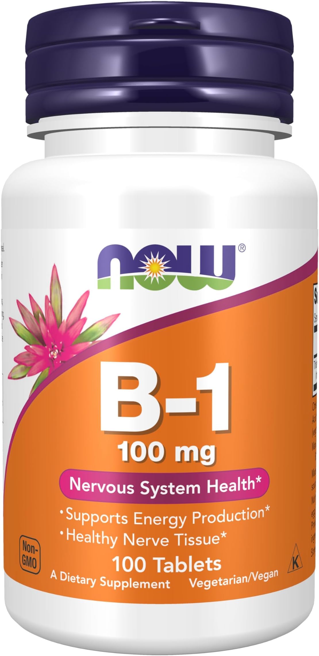 NOW Foods Supplements, Vitamin B-1 100 mg, Energy Production*, Nervous System Health*,100 Count (Pack of 12)