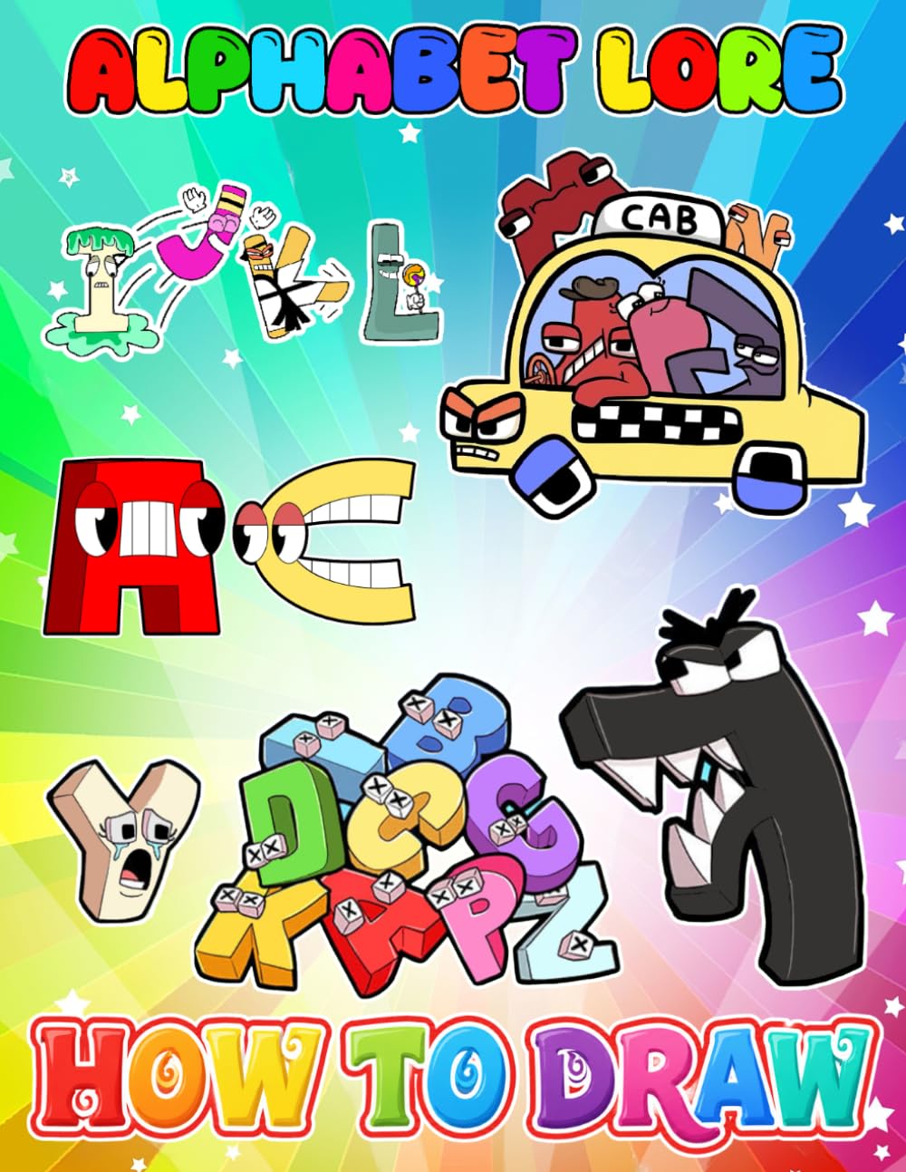 How To Draw Alpha-bet: Easy Drawing Cute Kawaii Animals Book for Fan Teens Girls Boys Kids Students