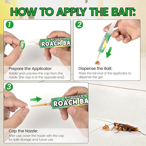 Miniatura 7 de Roach Gel Bait - Paquete de 10 unidades  Gel asesino de infestación de cucarachas en interiores de acción rápida para control de plagas en