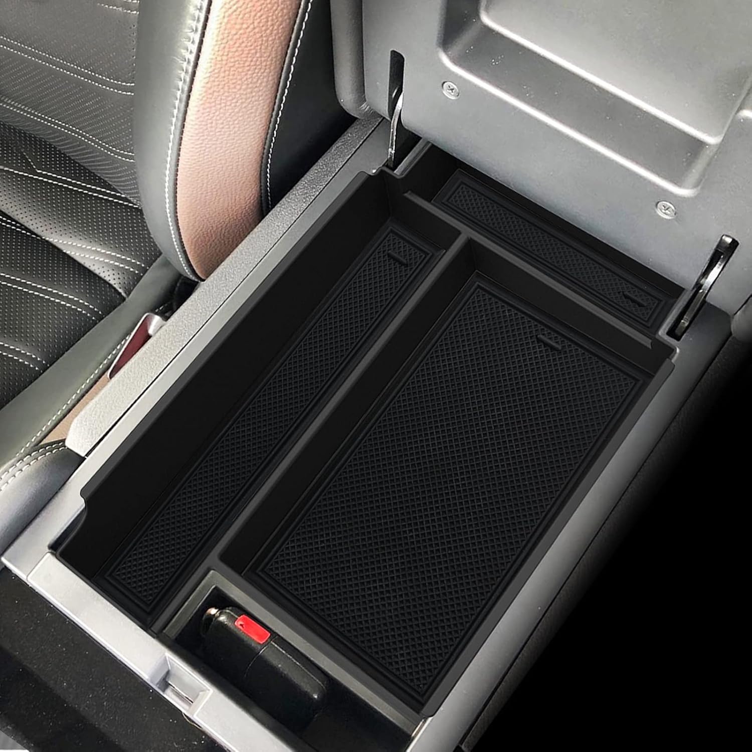 SHAOHAO 2Pcs for 2025 2026 Nissan Pathfinder Center Console Organizer& Lower Organizer for 2023 2024 2025 2026 Nissan Pathfinder Accessories (S/SV/SL/Rock Creek/Platinum) Double Space Storage Box Tray