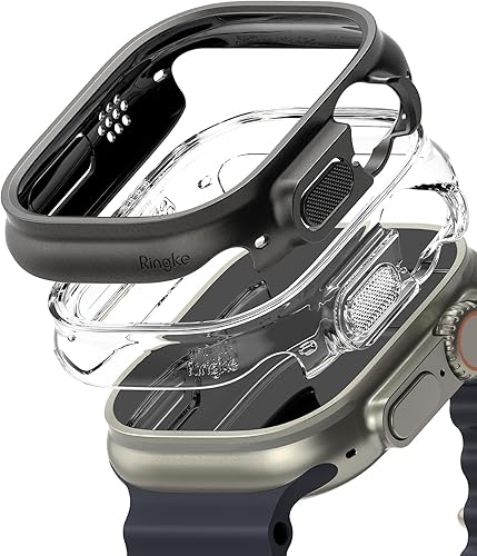 Ringke Funda delgada No más decoloraciónpaquete de 2 compatible con Apple Watch Ultra 2 y diseñada para Apple Watch Ultra, funda transparente sólida