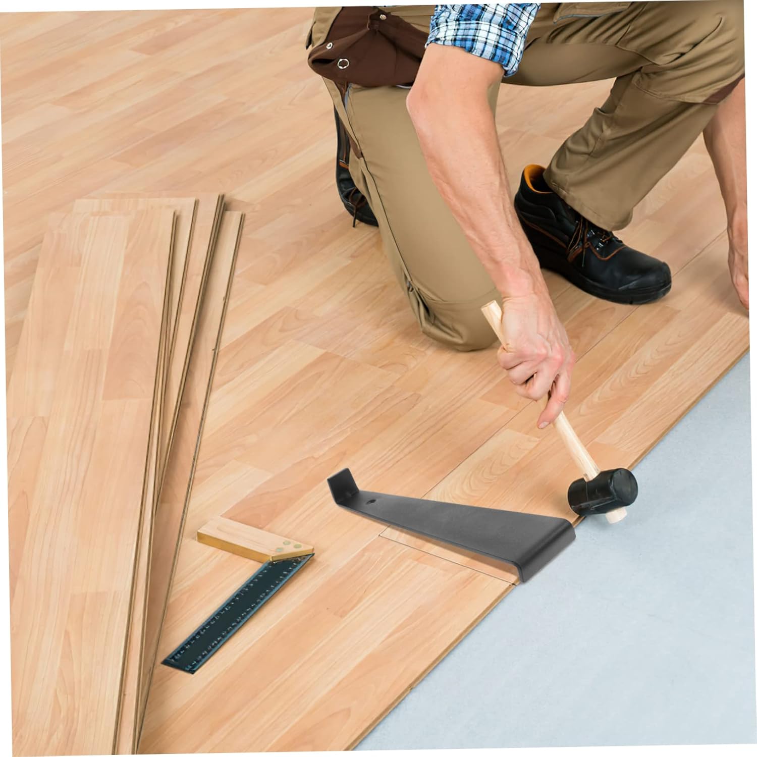 Complete Laminate Floor Installation Kit 1 Set Includes Spacers Tapping Block Pull Bar for Wood Vinyl Floors