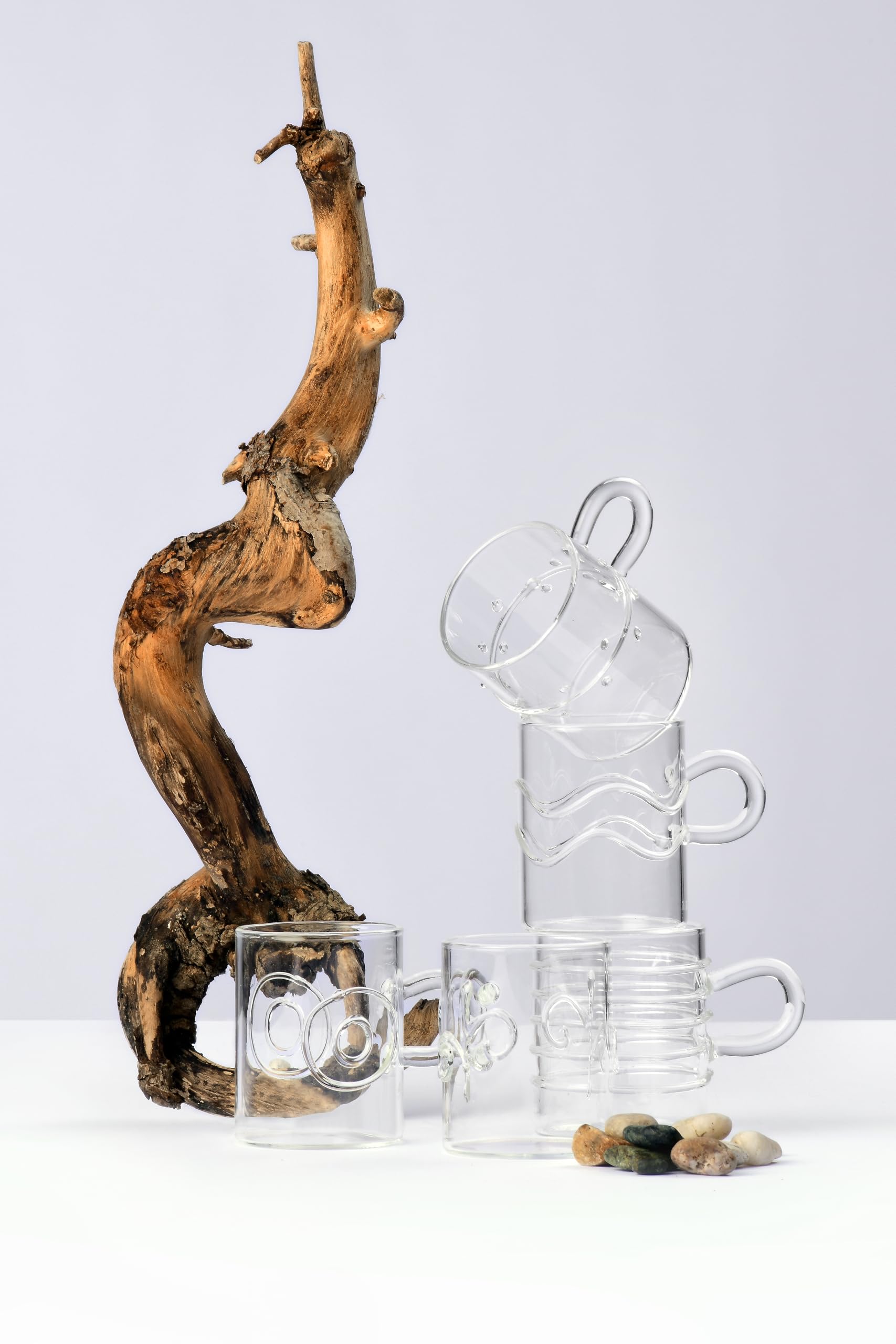 Ichendorf Milano Set di 6 Tazzine Caffè | Collezione Decò | 10 cl | Vetro Borosilicato | Fatto a Mano