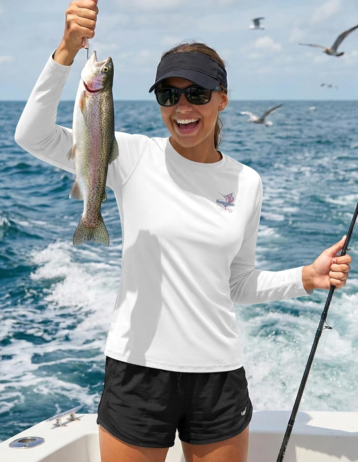 BesserBay Women's Rash Guard UPF 50+ Long Sleeve Sun Protection UV Shirts for Hiking Swimming Fishing